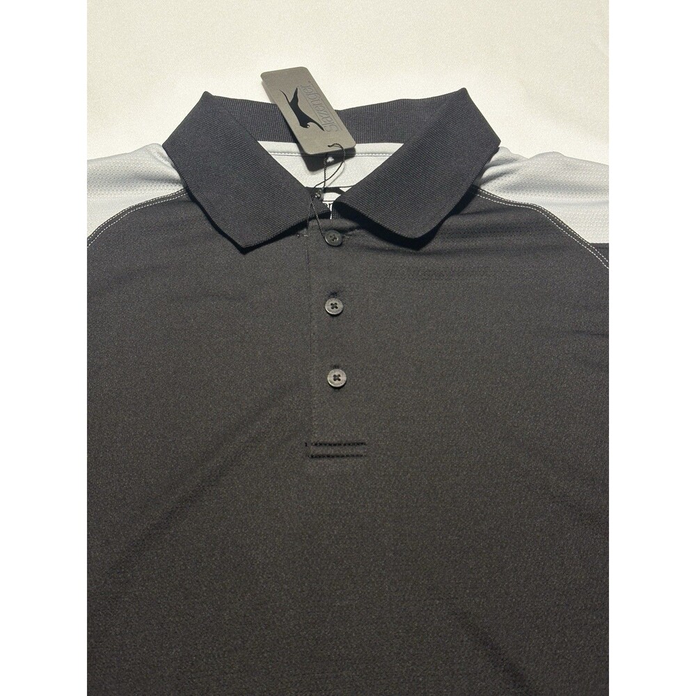 Slazenger Golf Polo Guide Shirt Mens Size Large Casual Preppy Black NWT New